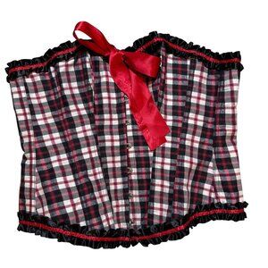Adore Me Plaid Tie Back Corset